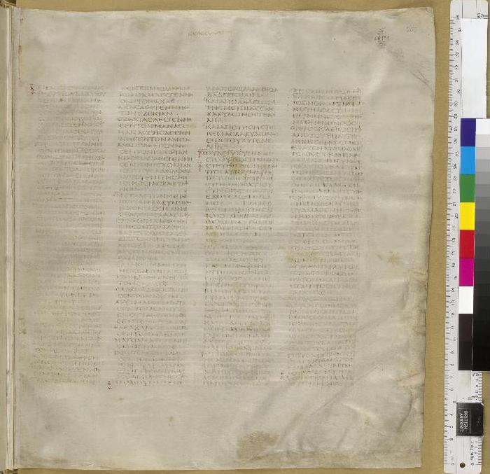 A Codex Sinaiticus manuscript page containing Matthew 1