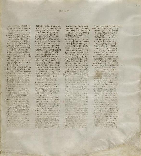 A Codex Sinaiticus manuscript page containing Matthew 5 and 6